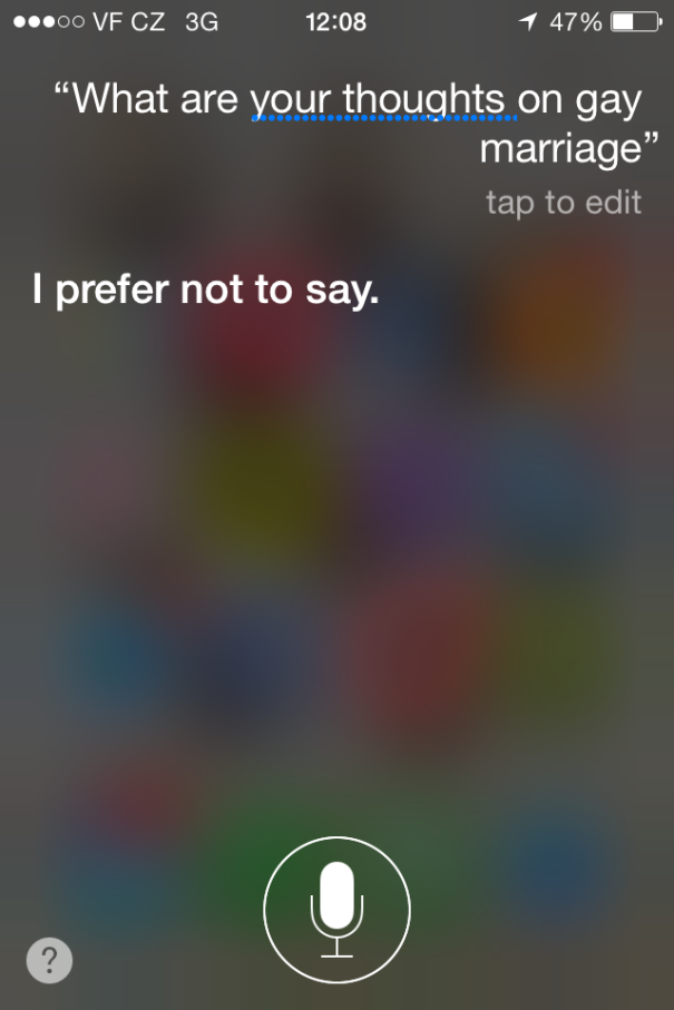 I Think Siri's Opinion Of Gay Marriage Is Pretty Clear...
