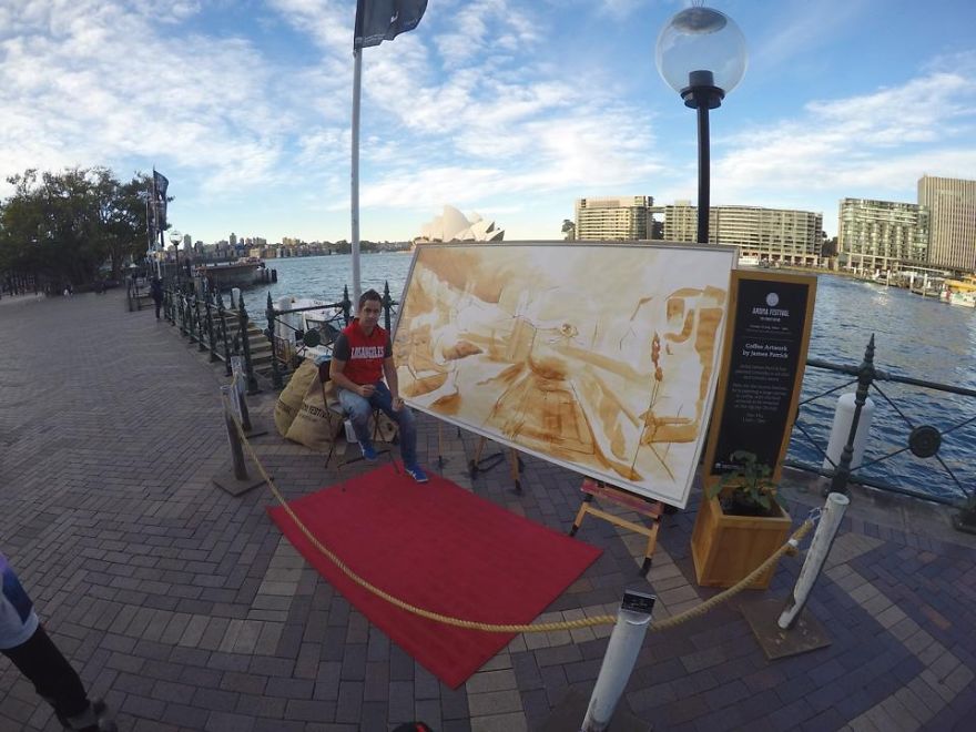 I Painted With Coffee From 100+ Cups For A Coffee Festival In Sydney