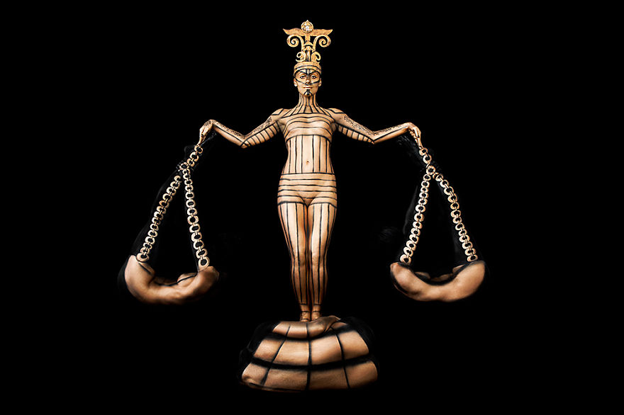 12 Astrological Symbols That I Painted On Human Bodies