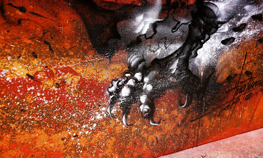 Imperial Dragon: My Splattered Wall Mural Of A Powerful Chinese Symbol Imperial Dragon: My Splattered Wall Mural Of A Powerful Chinese Symbol