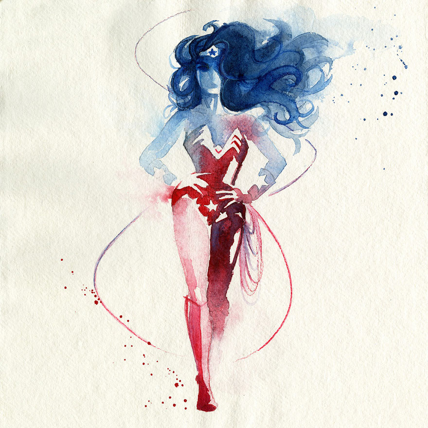 I Watercolor Superheroes With Big Splashes I Watercolor Superheroes With Big Splashes