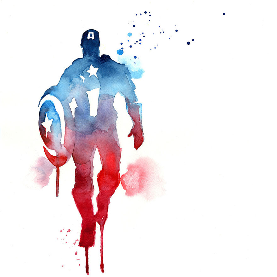 I Watercolor Superheroes With Big Splashes I Watercolor Superheroes With Big Splashes