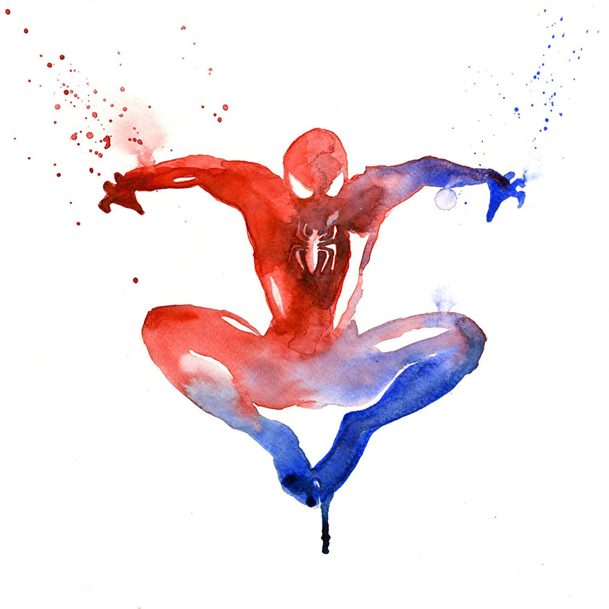 I Watercolor Superheroes With Big Splashes I Watercolor Superheroes With Big Splashes