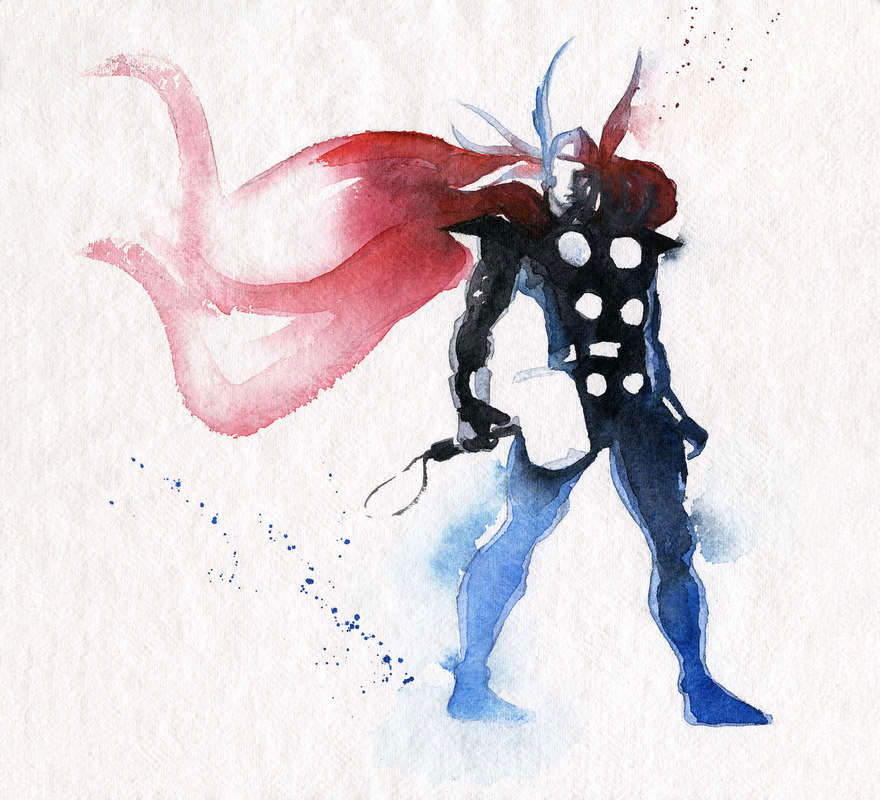 I Watercolor Superheroes With Big Splashes I Watercolor Superheroes With Big Splashes