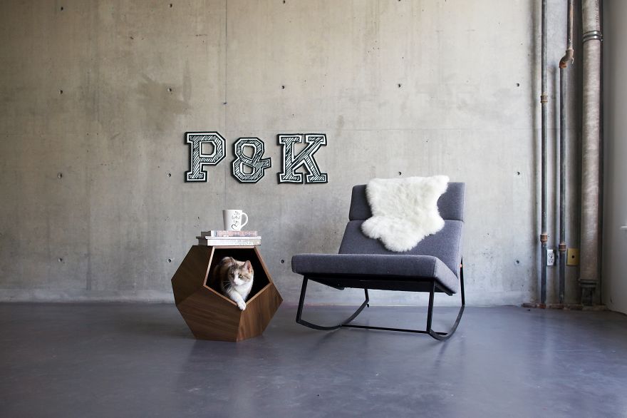Our Geometric Pet Cave Can Be A Classic Side Table Too