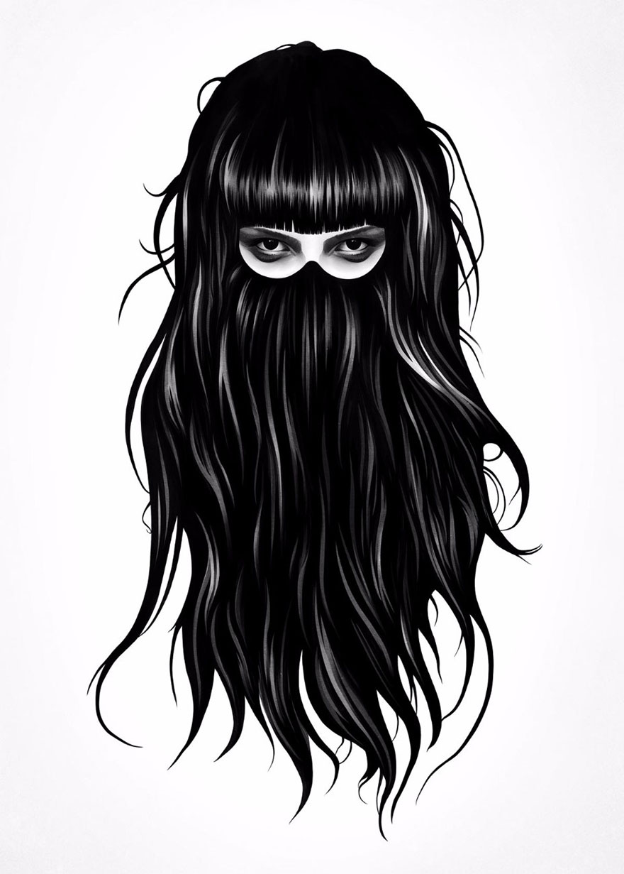 Graceful Women In Dark Illustrations By Ruben Ireland