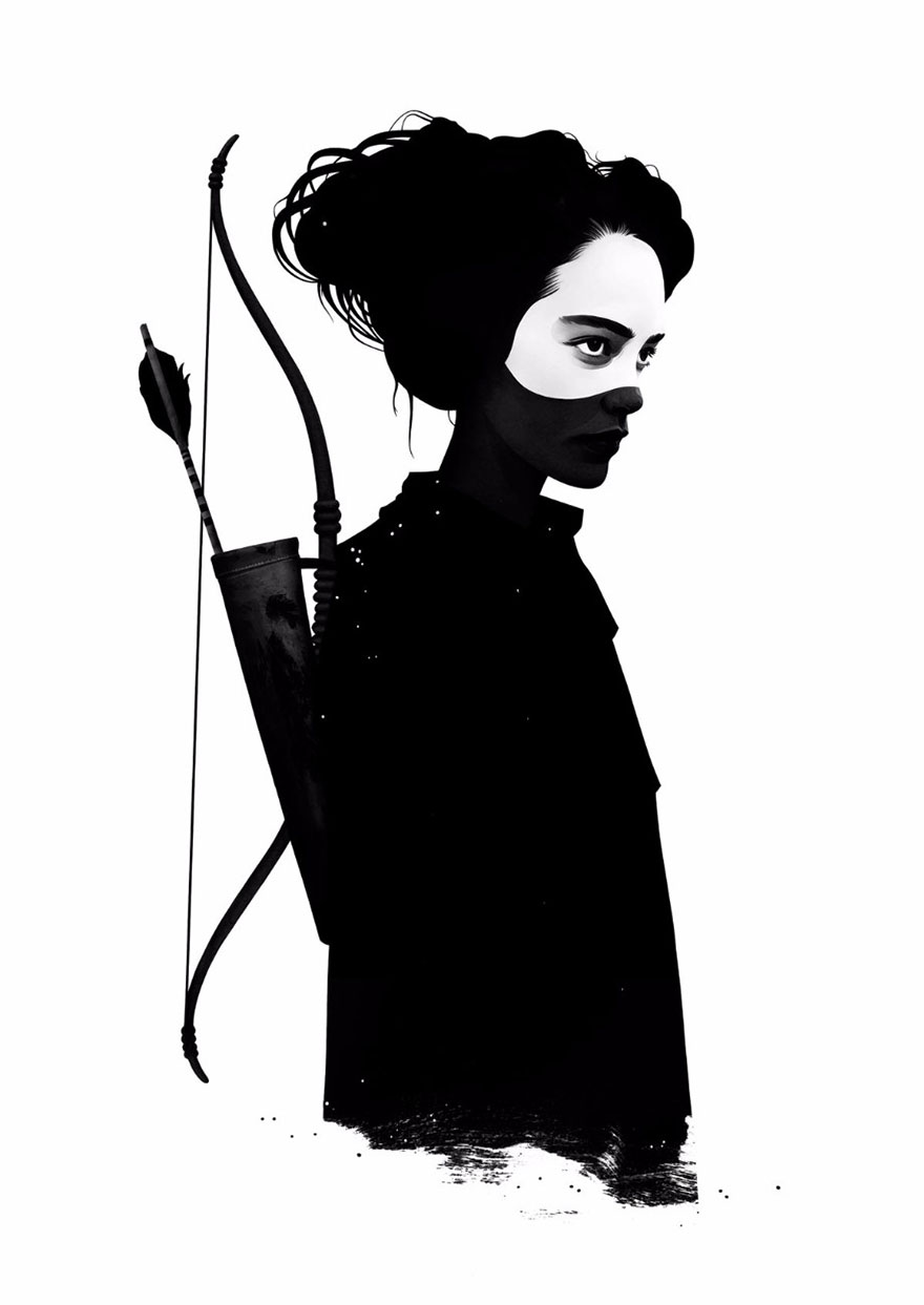 Graceful Women In Dark Illustrations By Ruben Ireland