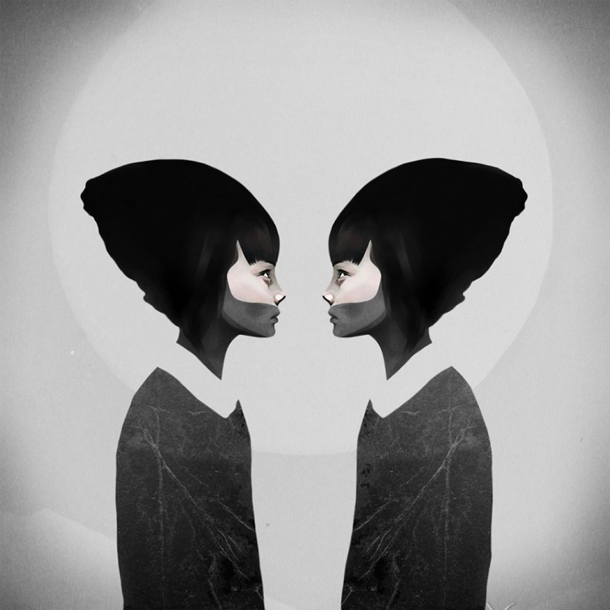 Graceful Women In Dark Illustrations By Ruben Ireland