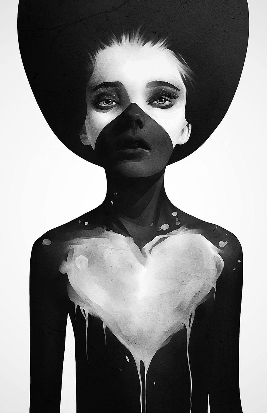 Graceful Women In Dark Illustrations By Ruben Ireland Graceful Women In Dark Illustrations By Ruben Ireland