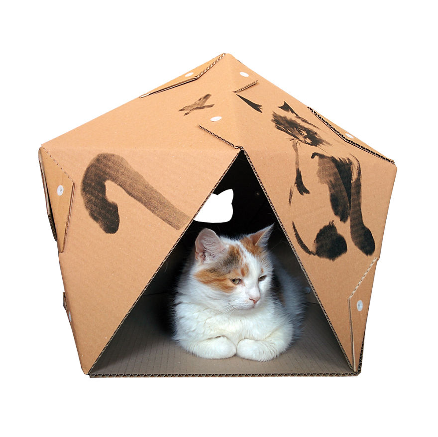 Creative Cat Houses Made From Cardboard