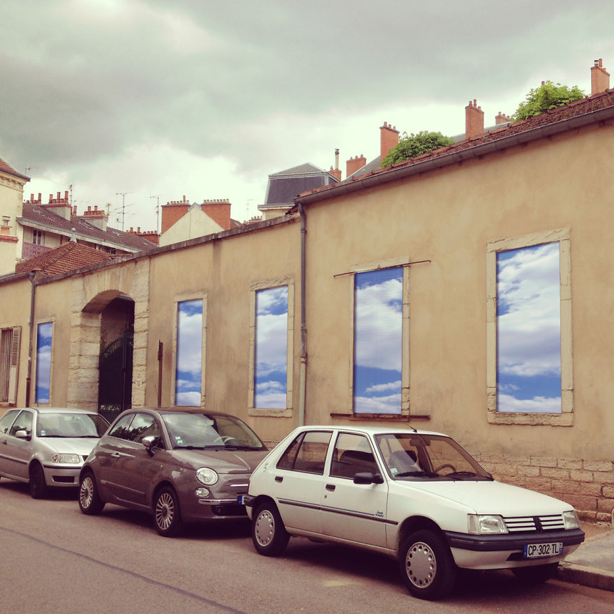 I Put Cloud Prints On Buildings To Brighten City Streets