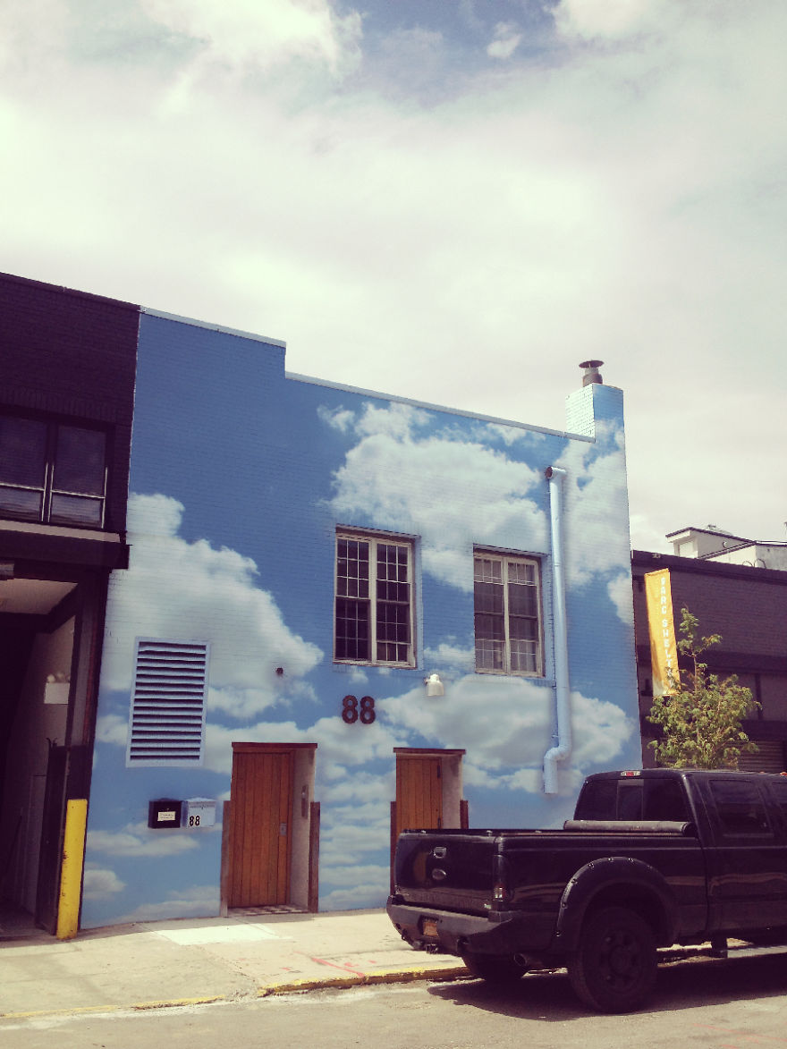 I Put Cloud Prints On Buildings To Brighten City Streets I Put Cloud Prints On Buildings To Brighten City Streets