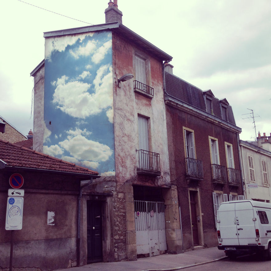 I Put Cloud Prints On Buildings To Brighten City Streets I Put Cloud Prints On Buildings To Brighten City Streets