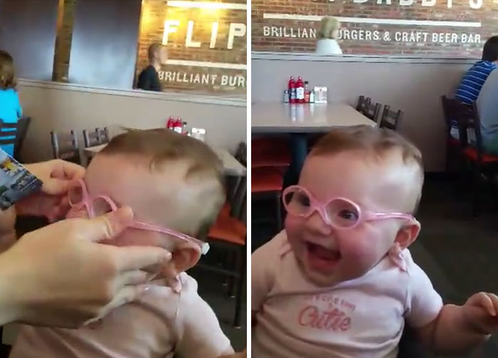 Baby Girl Sees Mom And Dad Clearly For First Time And Her Reaction Is Priceless