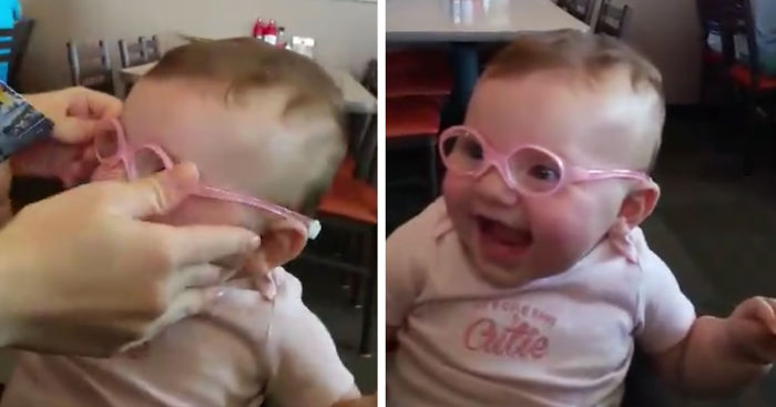 Baby Girl Sees Mom And Dad Clearly For First Time And Her Reaction Is Priceless