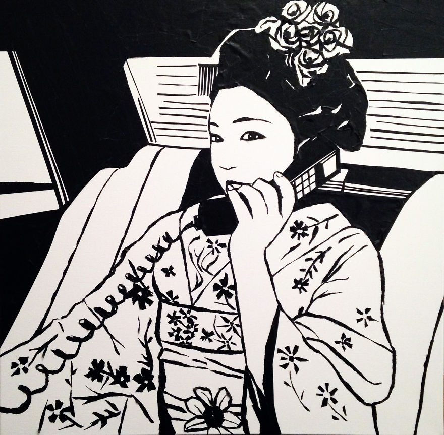 Art Created With Bits Of Ripped Up Tape