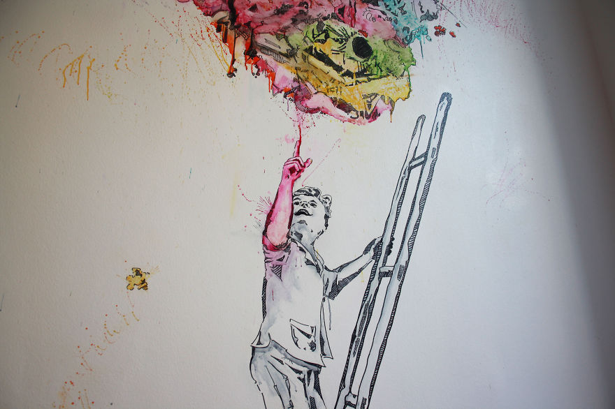 I Was Asked To Design A Huge Mural In A Coffee Shop