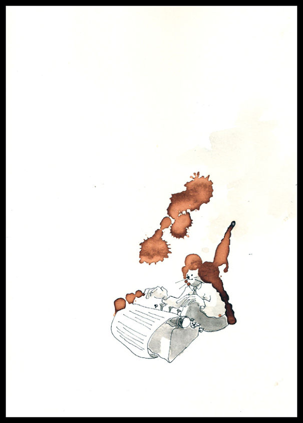 I Use Coffee Stains To Create Cute Little Drawings I Use Coffee Stains To Create Cute Little Drawings