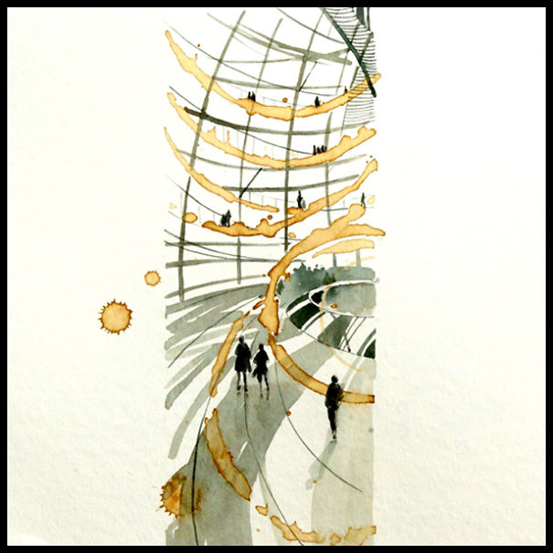 I Use Coffee Stains To Create Cute Little Drawings I Use Coffee Stains To Create Cute Little Drawings