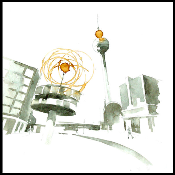 I Use Coffee Stains To Create Cute Little Drawings