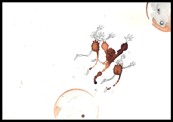 I Use Coffee Stains To Create Cute Little Drawings I Use Coffee Stains To Create Cute Little Drawings