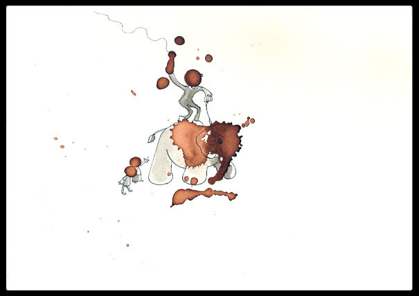 I Use Coffee Stains To Create Cute Little Drawings I Use Coffee Stains To Create Cute Little Drawings