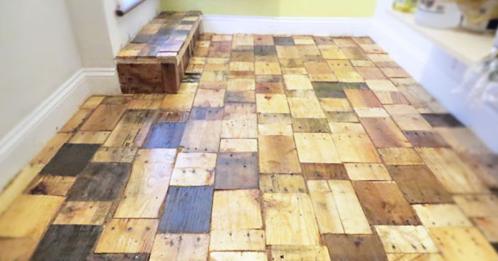 Our DIY Pallet-Wood Floor Cost Only $100