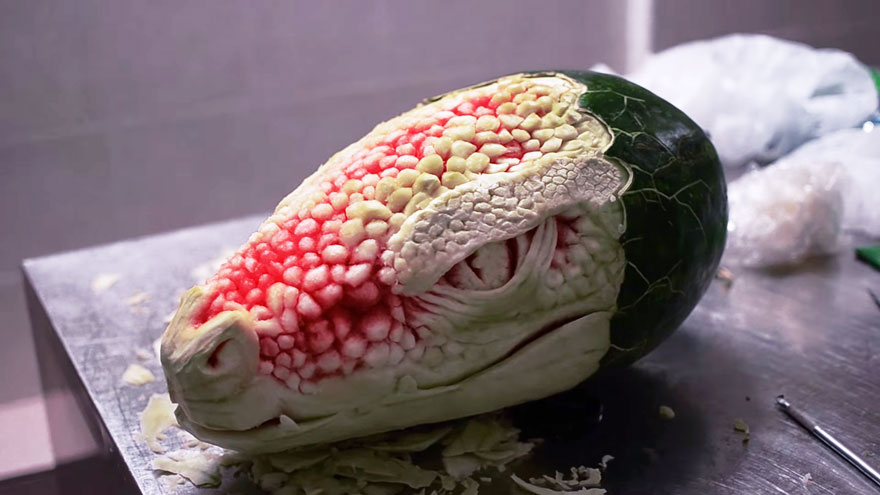 Watch This Watermelon Become A Terrifying Dragon