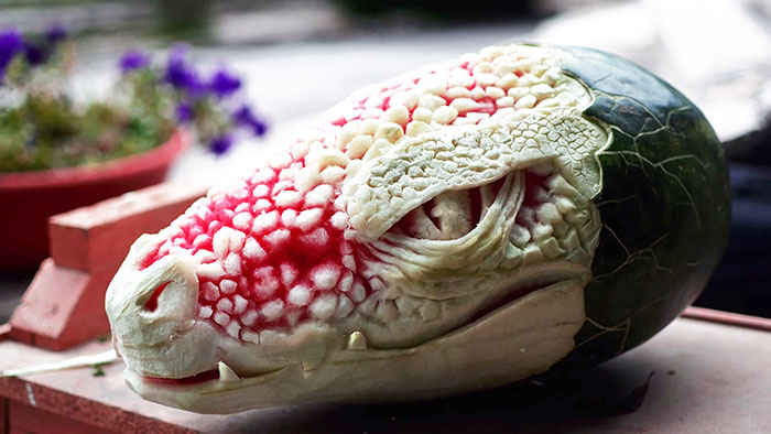 Watch This Watermelon Become A Terrifying Dragon