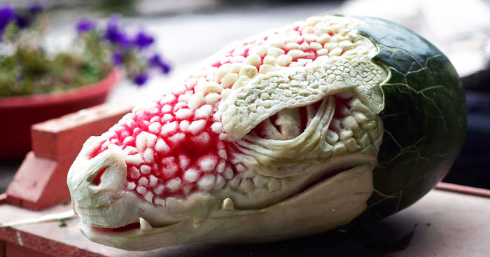 Watch This Watermelon Become A Terrifying Dragon