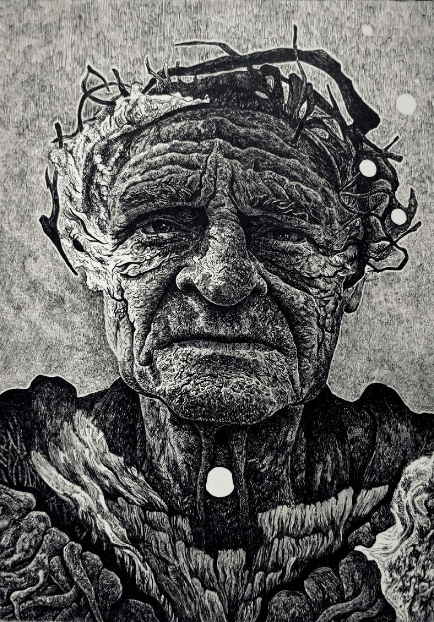I Draw Surreal Portraits With Ink