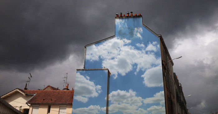 I Put Cloud Prints On Buildings To Brighten City Streets