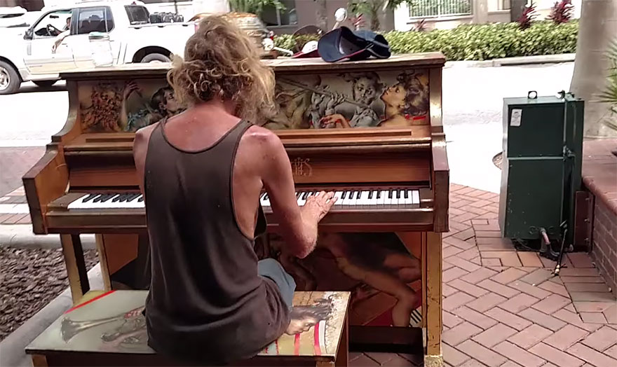 homeless-man-plays-piano-styx-come-sail-away-donald-gould-sarasota-keys-2