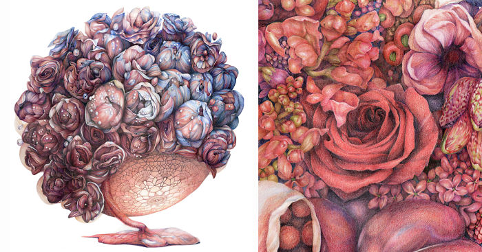 Inner Bits: I Combine Human Organs With Flowers And Butterflies