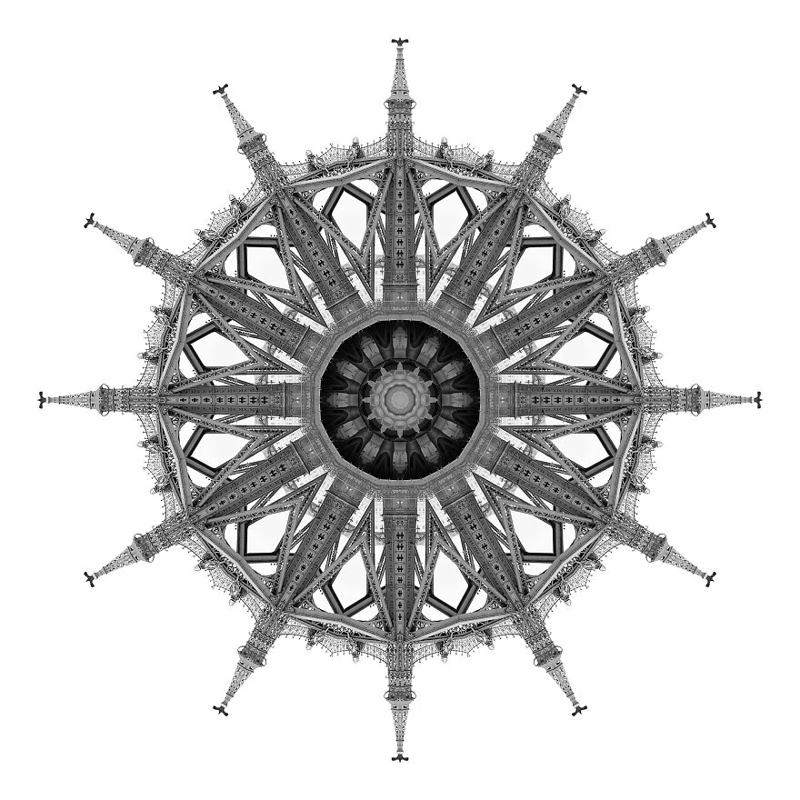 My Photos Of Buildings Turned Into Mesmerizing Kaleidoscopic Images