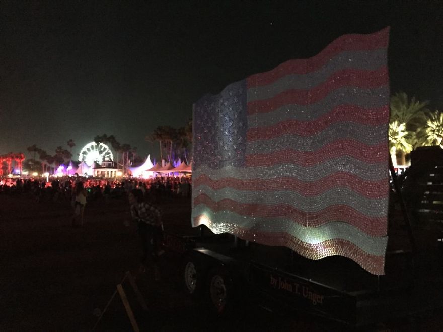 I Made A Giant American Flag From Over 20,000 Budweiser Bottle Caps