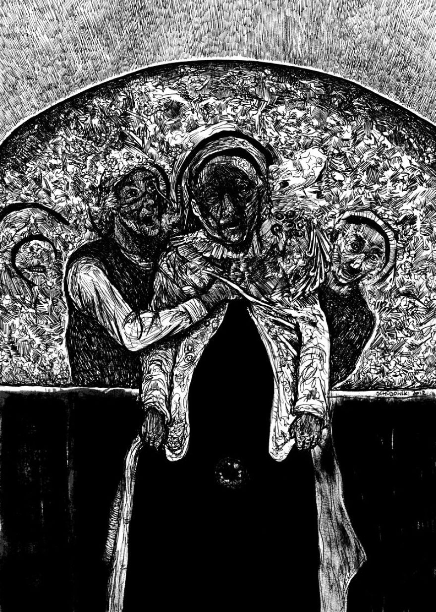 I Draw Surreal Portraits With Ink