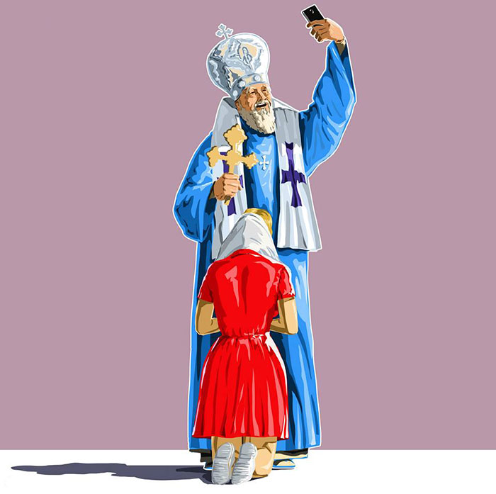 Holy Selfie: Satirical Illustrations Of Religious People By Gunduz Agayev