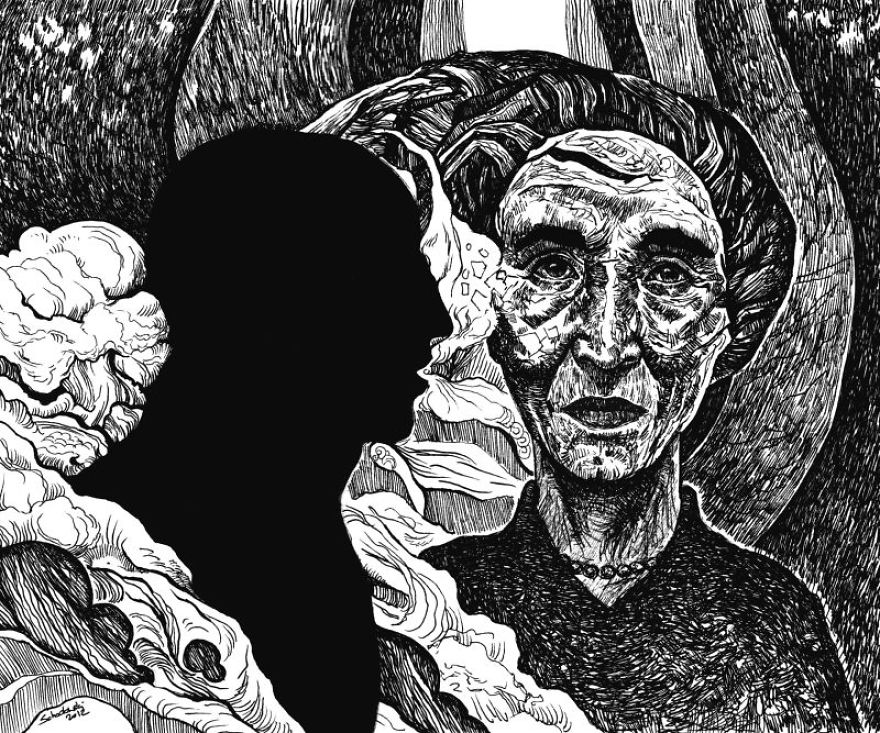 I Draw Surreal Portraits With Ink