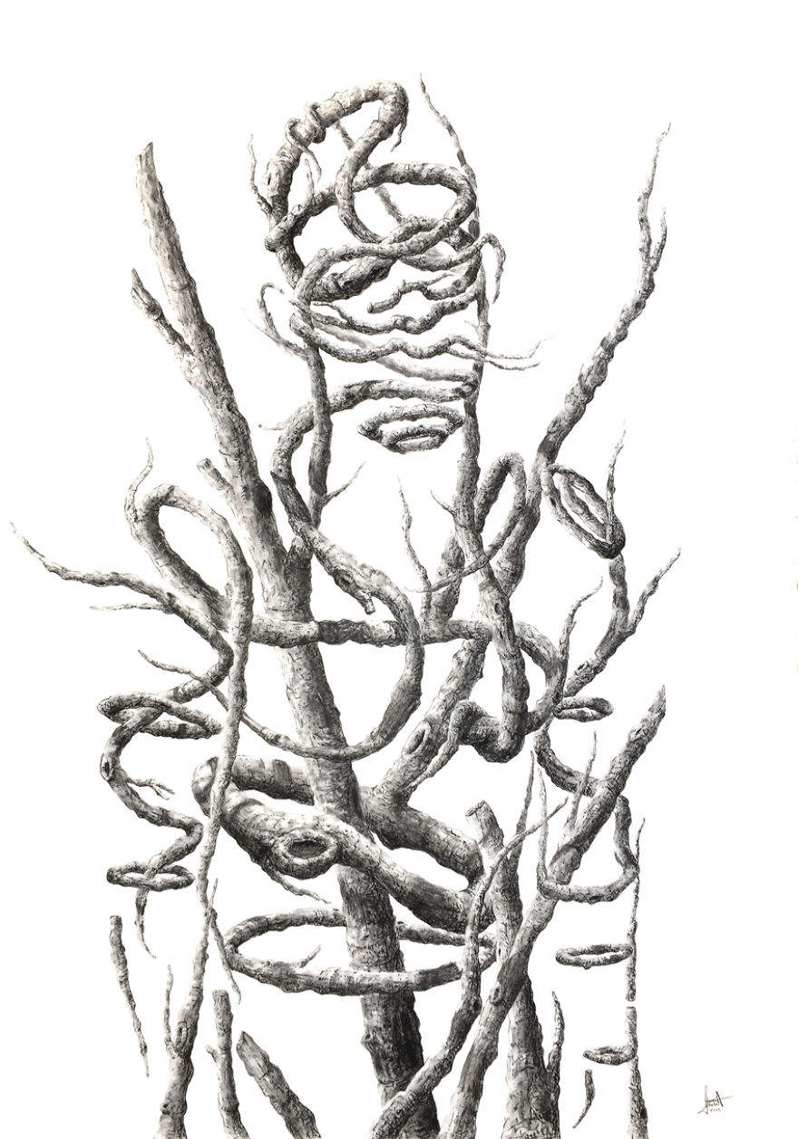 I Draw Surreal Stick Men With Ink And Charcoal