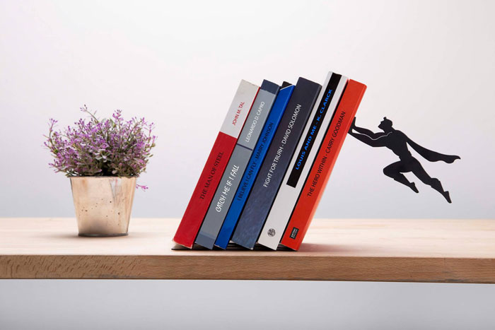 Superhero Bookends That Save Books From Falling Down