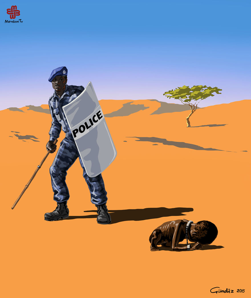 Satirical Illustrations Of Police Officers Around The World