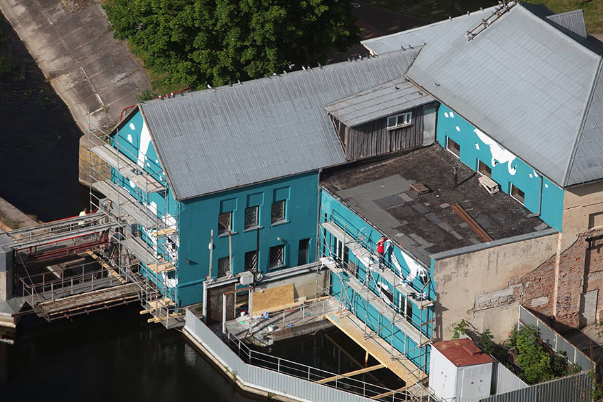 This Mural Was Painted Upside-Down To Reflect Off Of The Water This Mural Was Painted Upside-Down To Reflect Off Of The Water