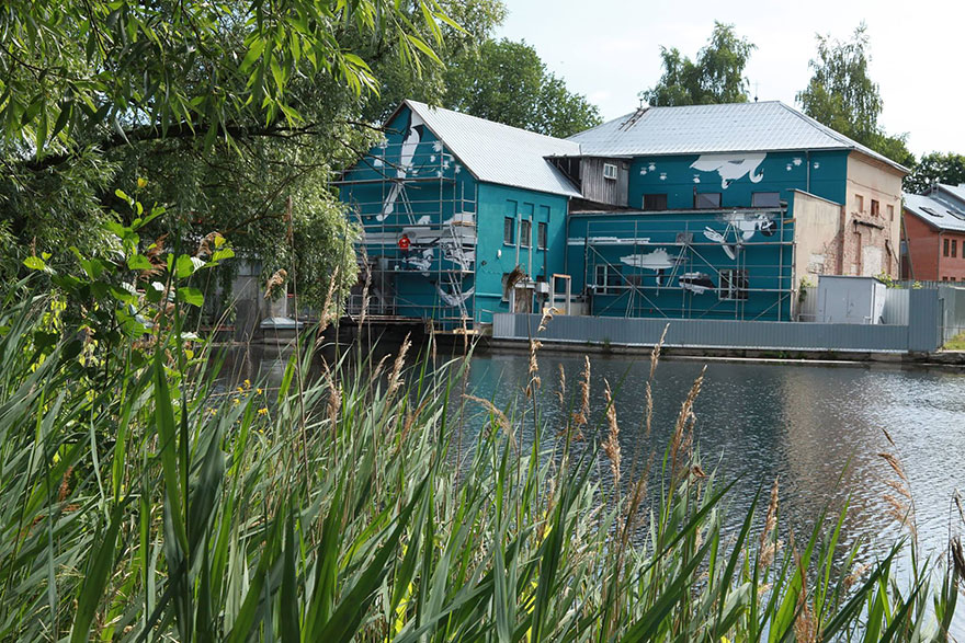 This Mural Was Painted Upside-Down To Reflect Off Of The Water This Mural Was Painted Upside-Down To Reflect Off Of The Water
