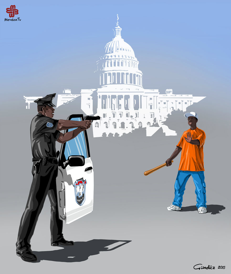 Satirical Illustrations Of Police Officers Around The World