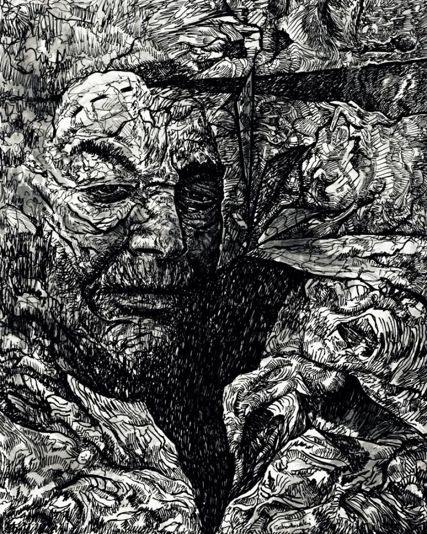 I Draw Surreal Portraits With Ink