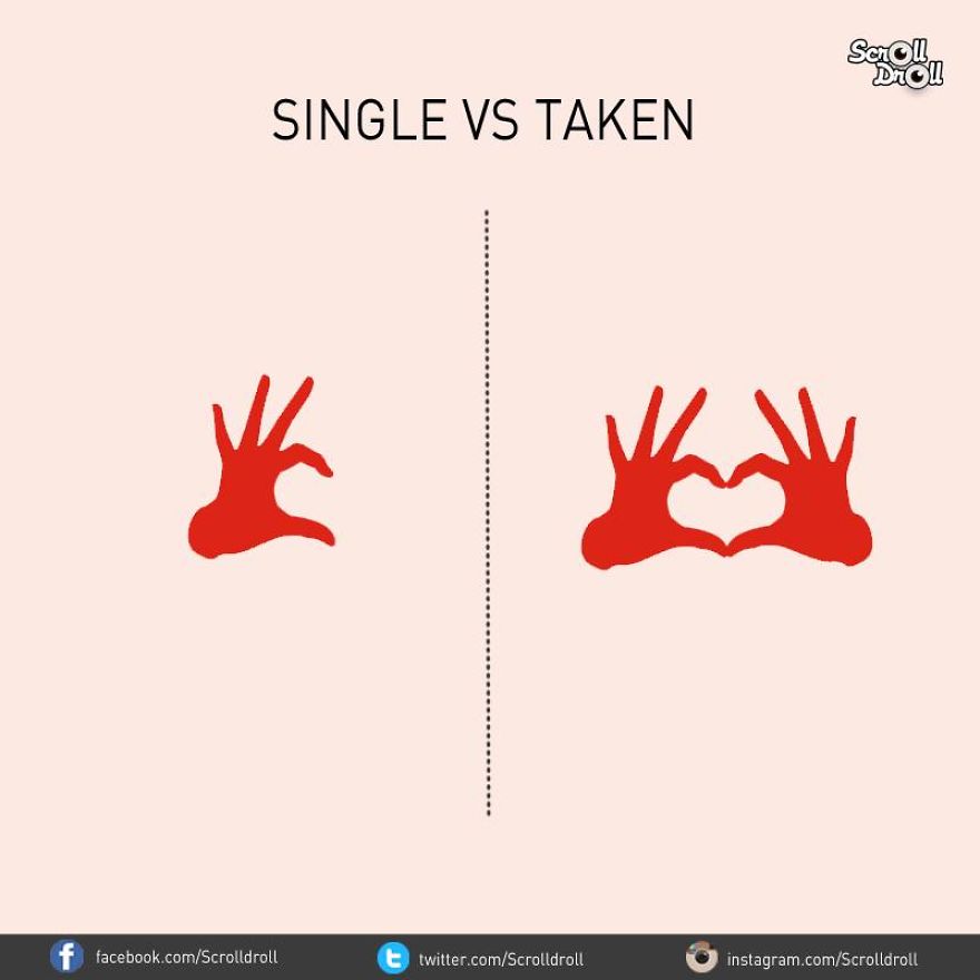 10 Illustrations Show Differences Between Single And Taken Guys