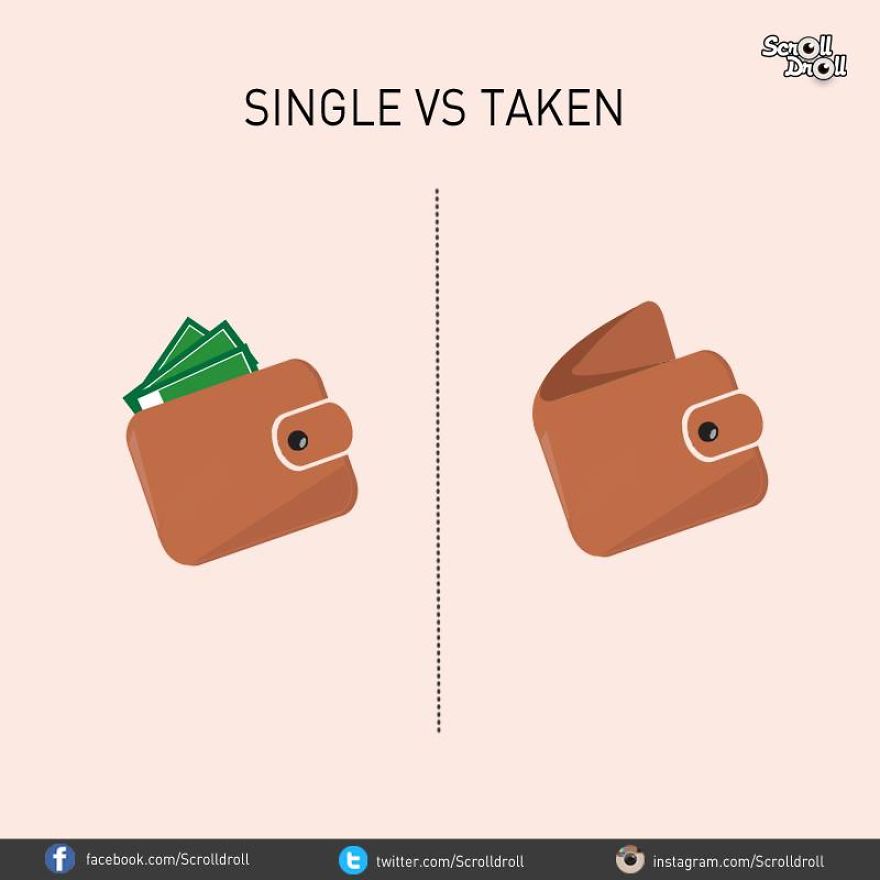 10 Illustrations Show Differences Between Single And Taken Guys