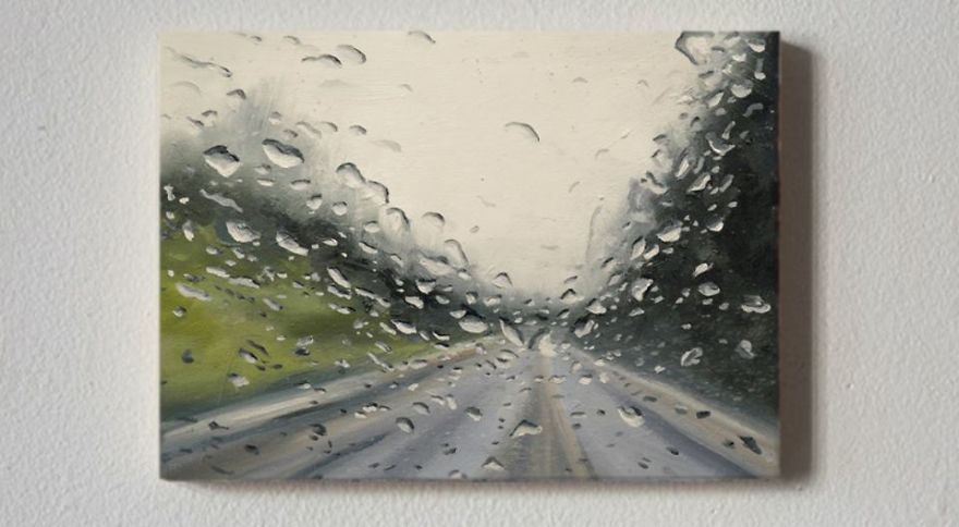 Rainscapes: My Rainy Windshield Paintings On Canvas