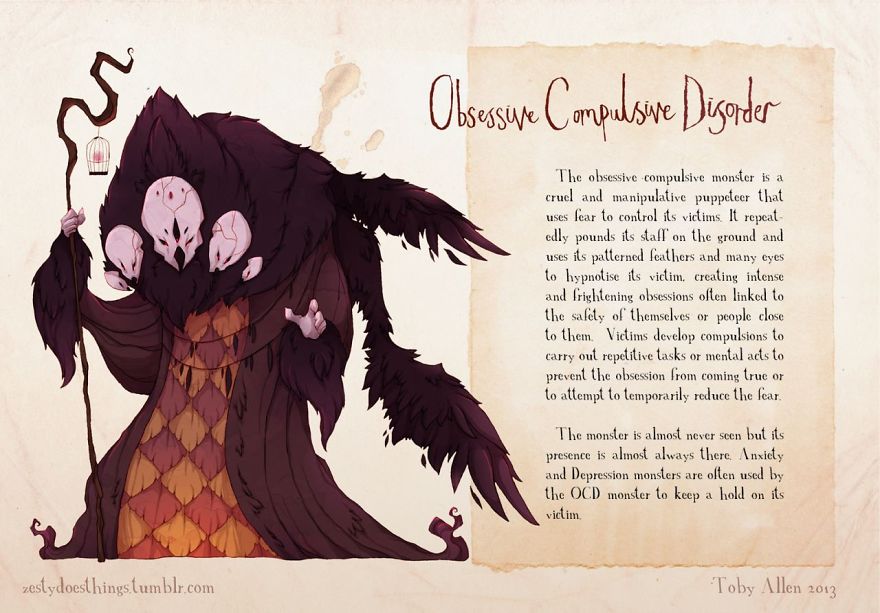Artist Suffering From Anxiety Illustrates Mental Illnesses As Real Monsters